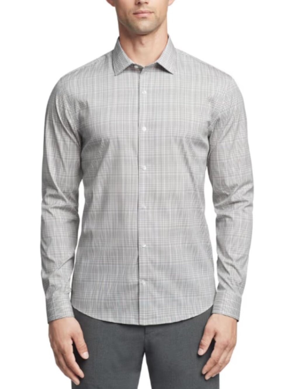 Calvin Klein Men's Tech Active Stretch Button Down Shirt - L (16-16.5", 32-33")